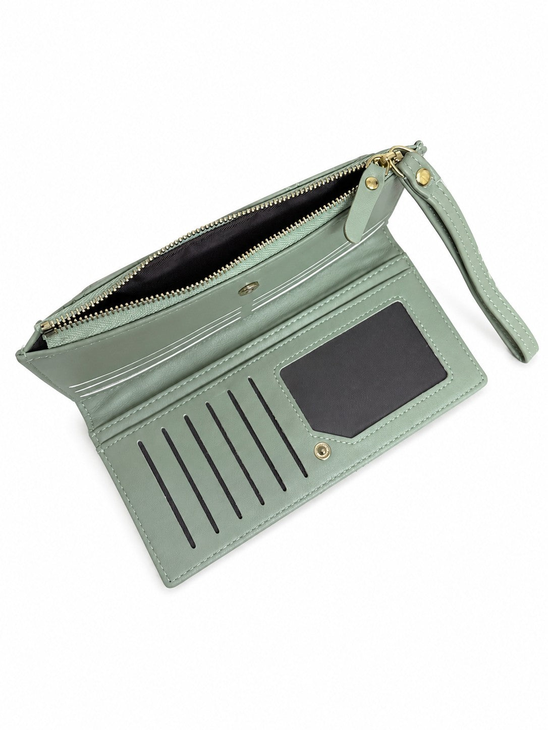 Quilted Green Twofold Wallet