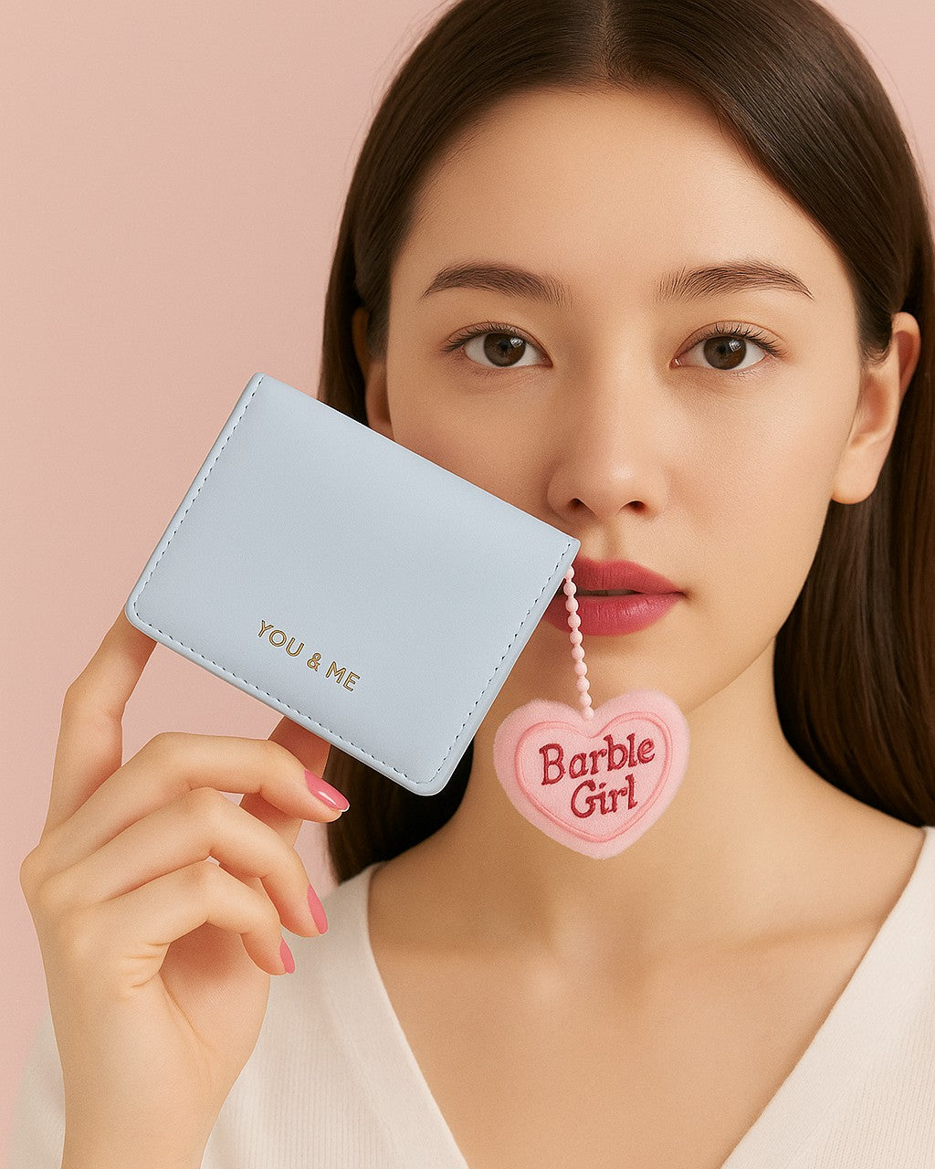 You & Me Mini Trifold Wallet - Blue