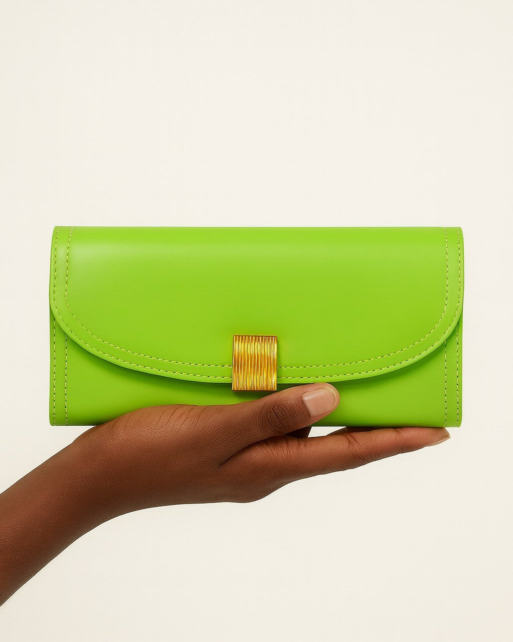 Golden Buckle Trifold Wallet