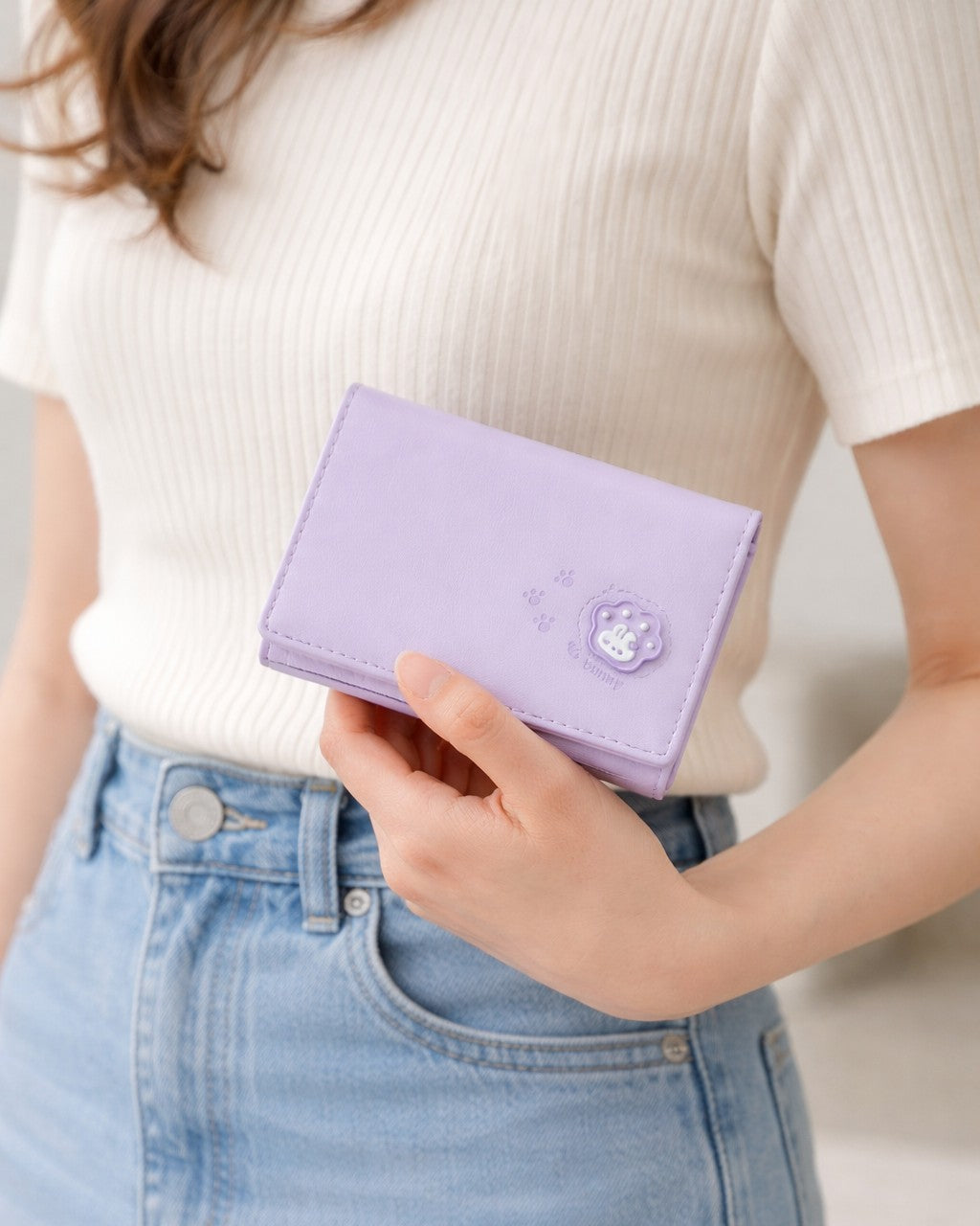 Bunny Mini Trifold Wallet - Purple