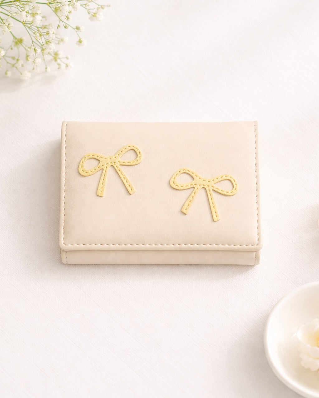 Bow Mini Trifold Wallet - Yellow