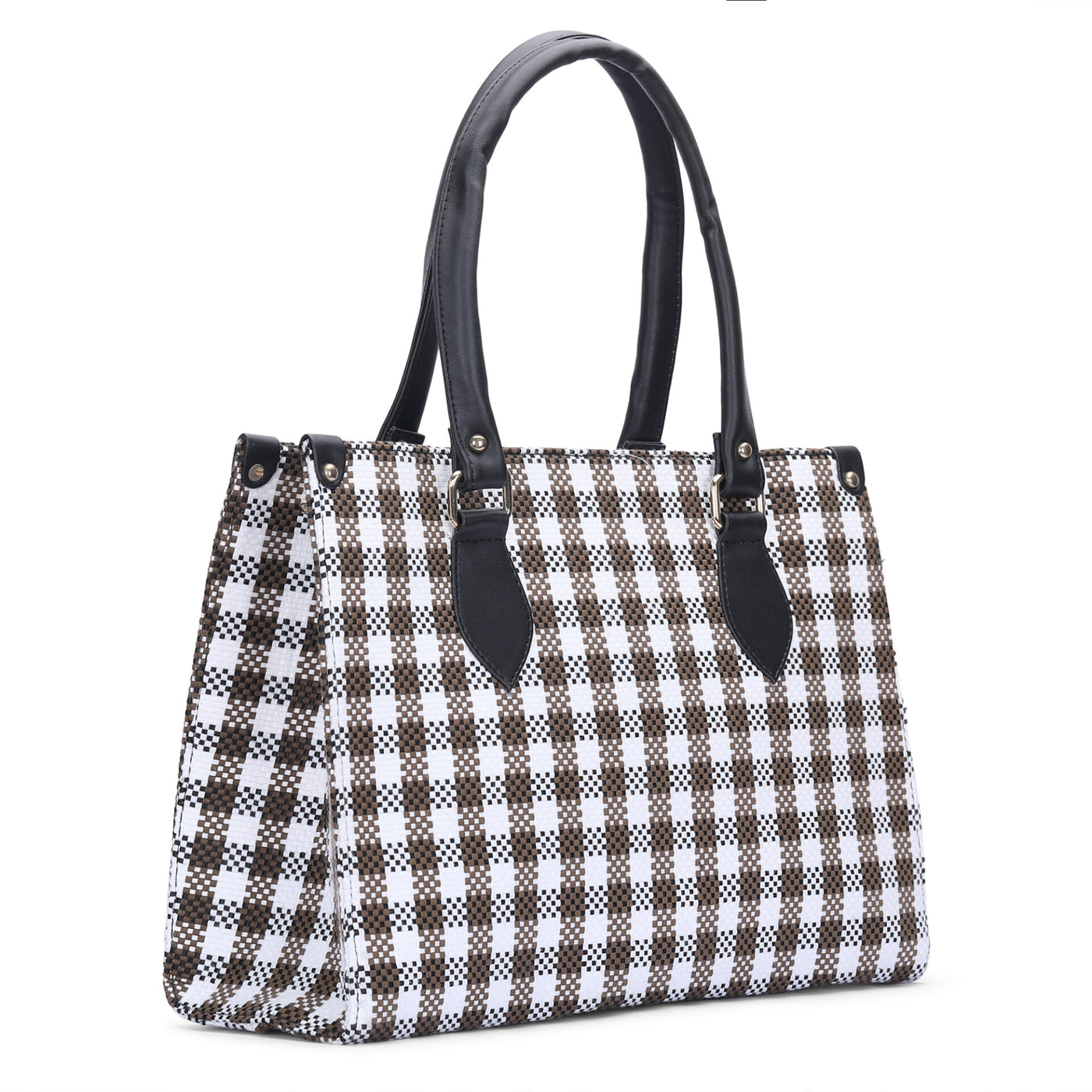 Check Tote Bag - Brown