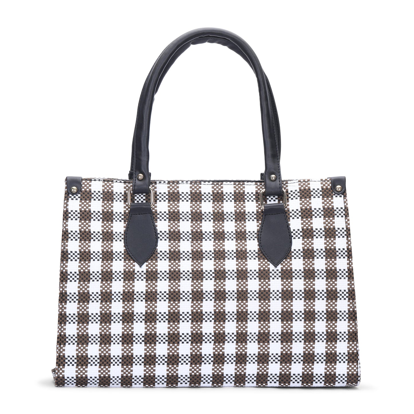 Check Tote Bag - Brown