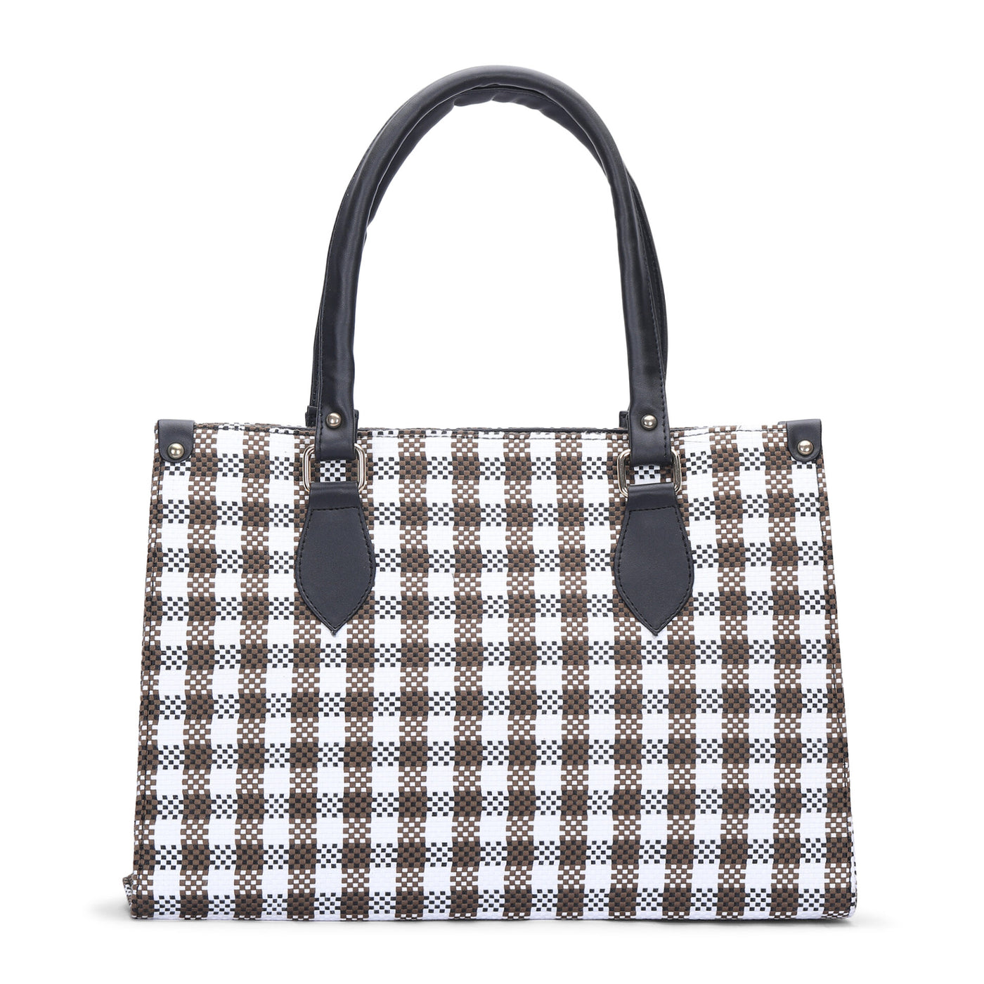 Check Tote Bag - Brown