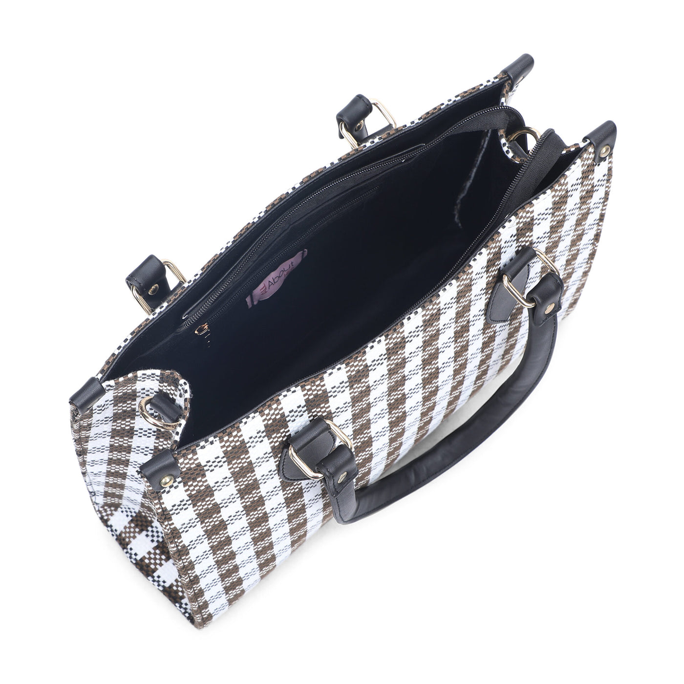 Check Tote Bag - Brown