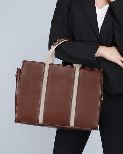 The Madam Laptop Tote Bag - Brown