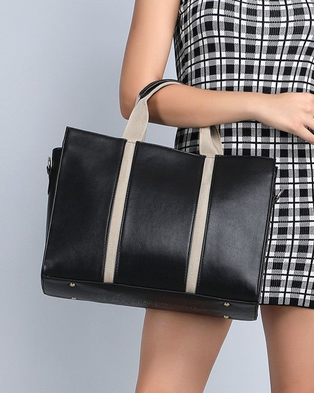 The Madam Laptop Tote Bag - Black