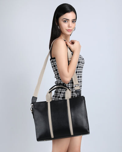 The Madam Laptop Tote Bag - Black