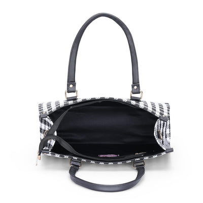 Check Tote Bag - Black
