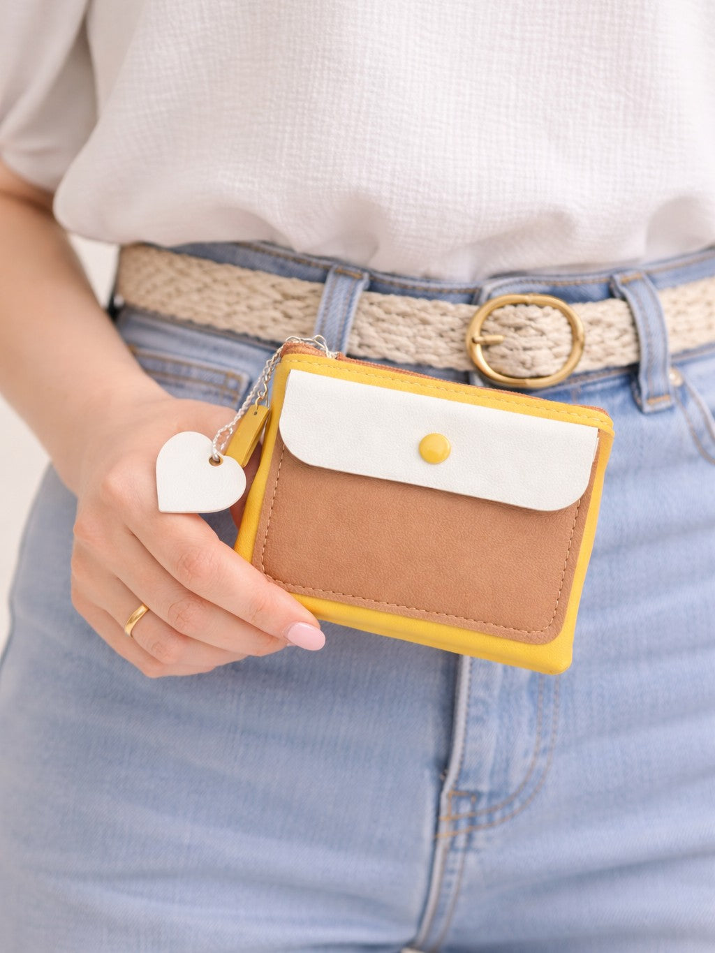 Pastel Pop Charm Mini Wallet - Yellow