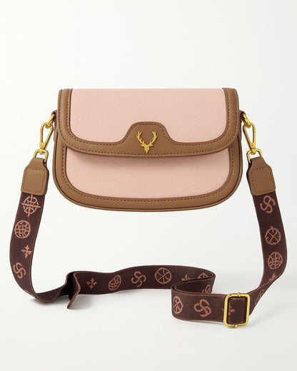 Deer 2 Compartment Sling Bag - Pink