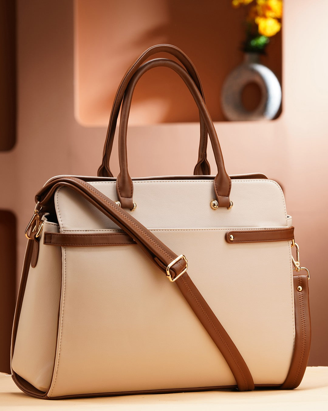 The Ample Laptop Tote Bag - Brown