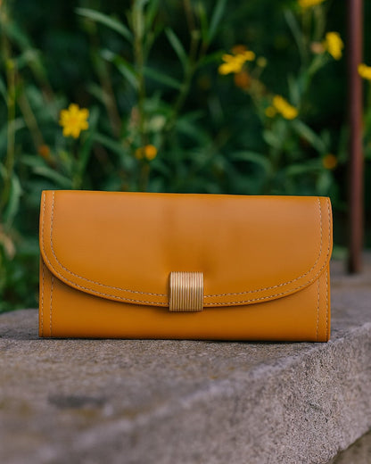 Golden Buckle Trifold Wallet