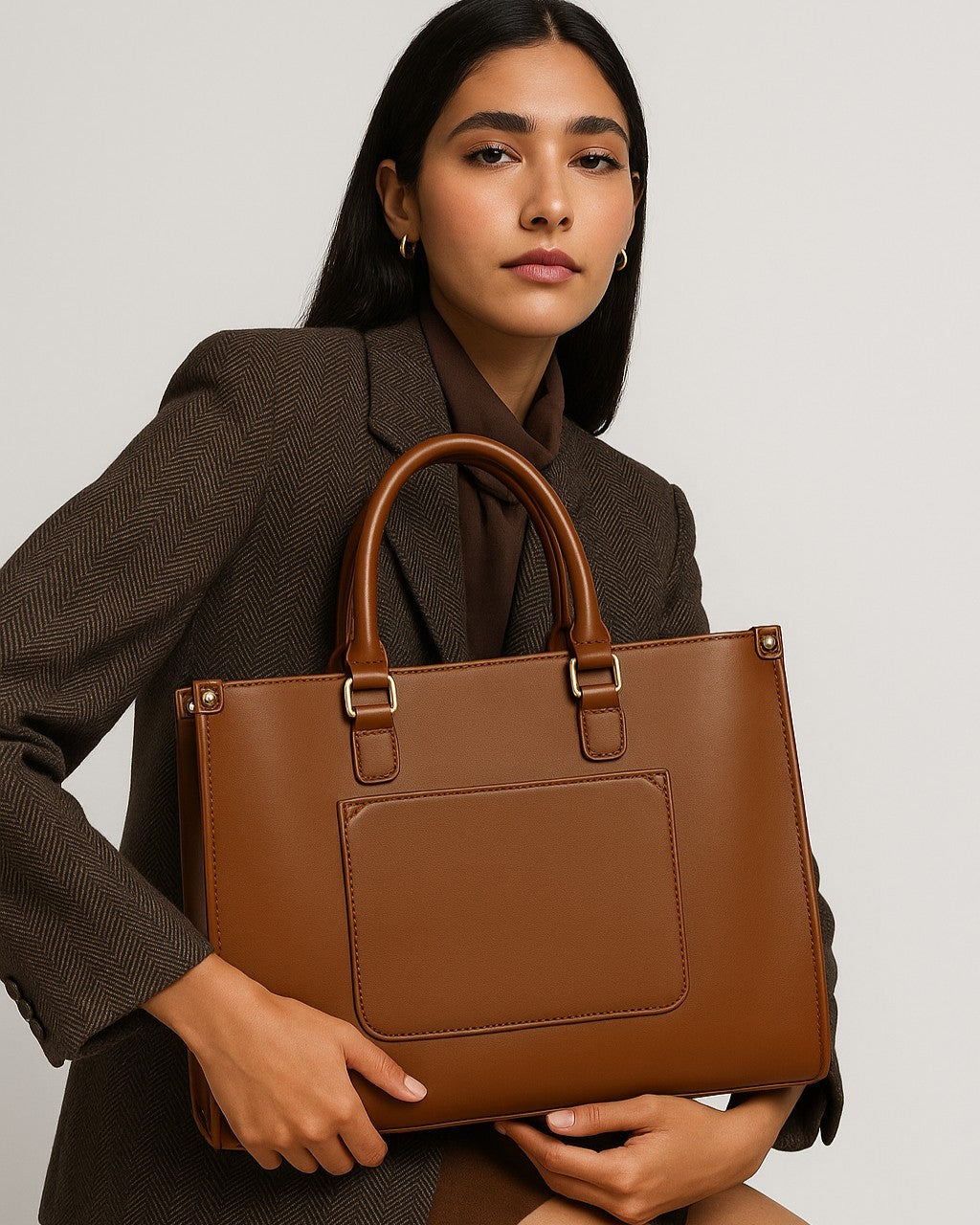 Wrap Up Laptop Tote Bag - Brown