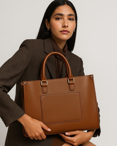 Wrap Up Laptop Tote Bag - Brown