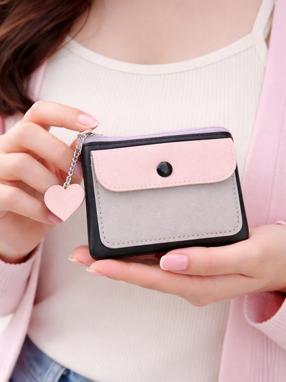 Pastel Pop Charm Mini Wallet - Black