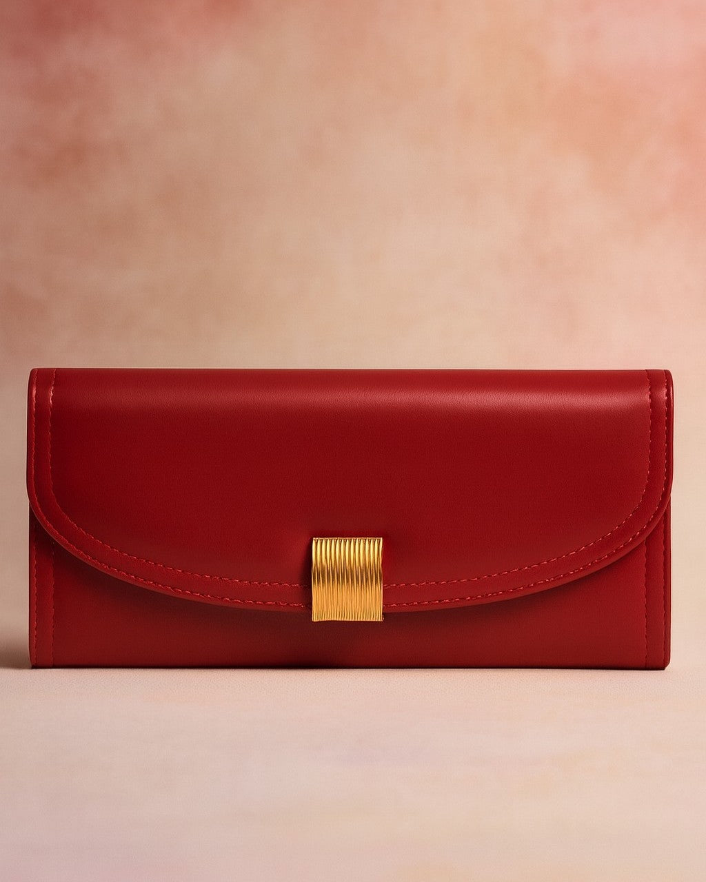 Golden Buckle Trifold Wallet