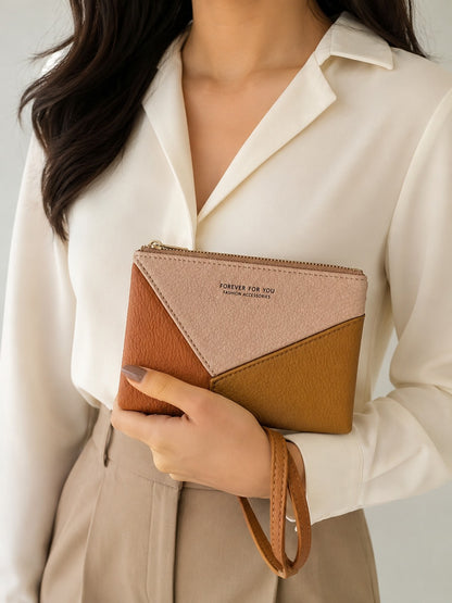 Brown Geometric Medium Twofold wallet