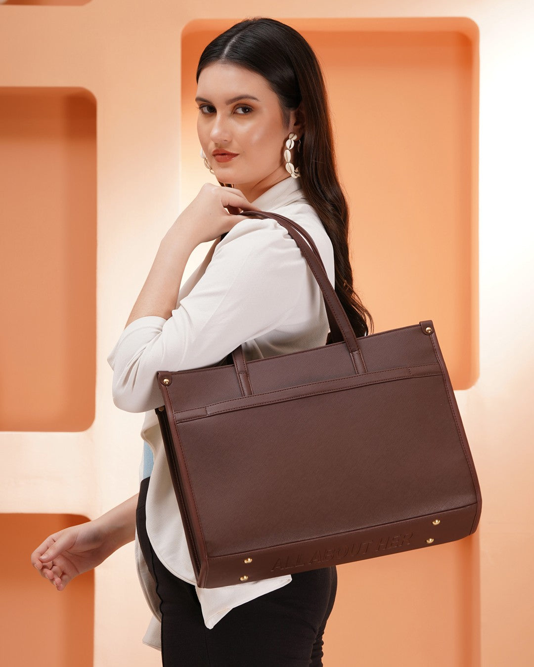 The League Laptop Tote Bag - Full Brown