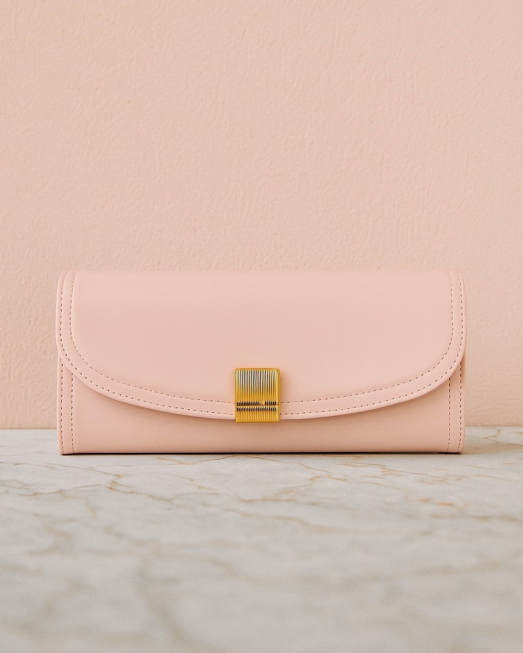 Golden Buckle Trifold Wallet