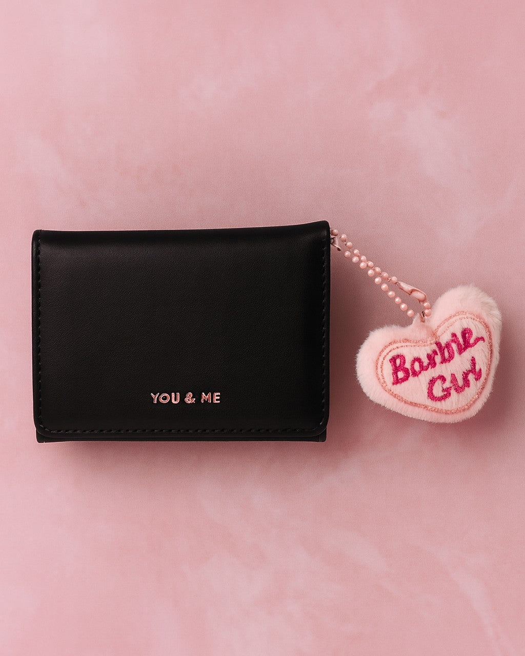 You & Me Mini Trifold Wallet - Black