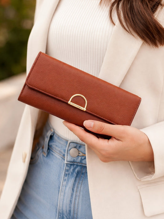 D Trifold Wallet - Brown