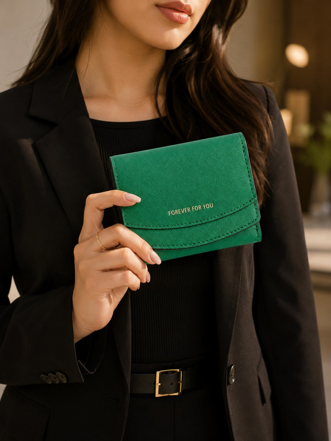 Emerald Green Mini Trifold Wallet