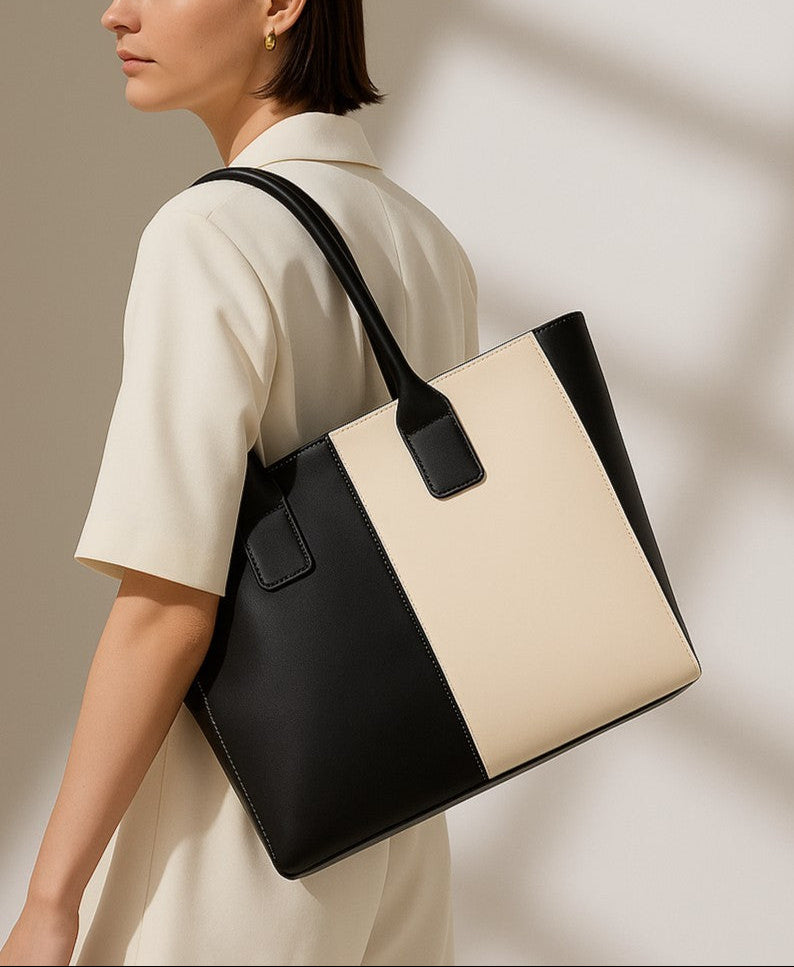 Modern Luxe Laptop Tote Bag - Black