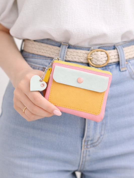 Pastel Pop Charm Mini Wallet - Pink