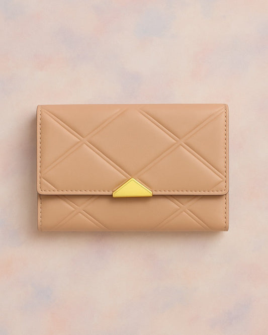 Pink Quilted Medium Trifold Wallet