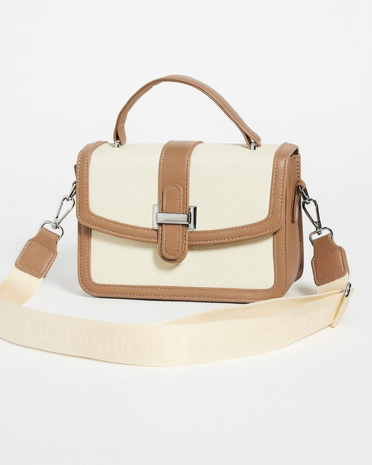 CarryMe Chic 3 Compartment Sling Bag - White