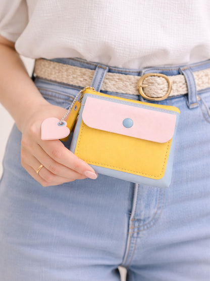 Pastel Pop Charm Mini Wallet - Blue