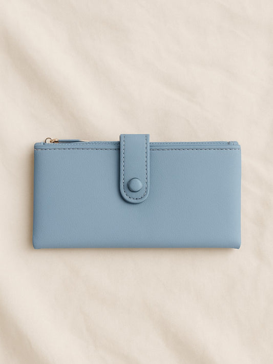 Double Pocket Soft Wallet - Blue