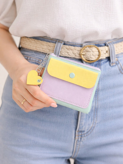 Pastel Pop Charm Mini Wallet - Green