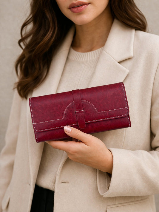 StrapSeal Trifold Wallet - Red