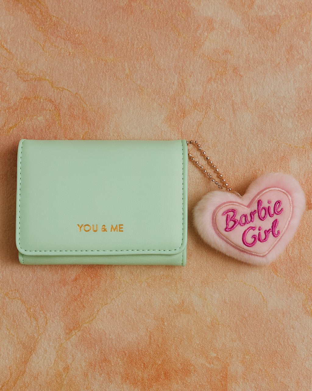 You & Me Mini Trifold Wallet - Green