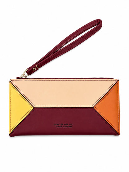 Geometric Twofold Wallet - Red
