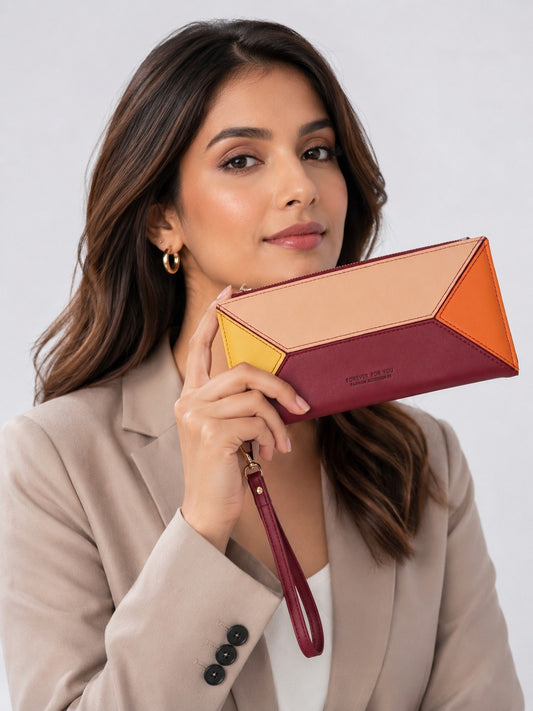 Geometric Twofold Wallet - Red