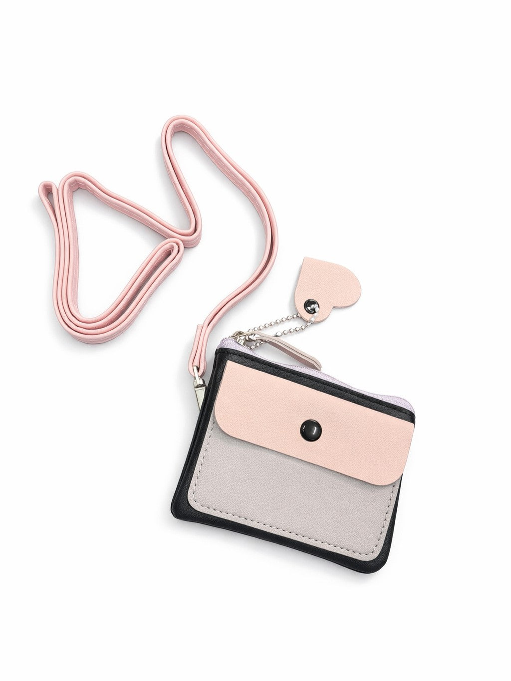 Pastel Pop Charm Mini Wallet - Black