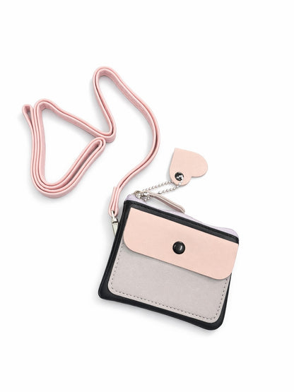 Pastel Pop Charm Mini Wallet - Black
