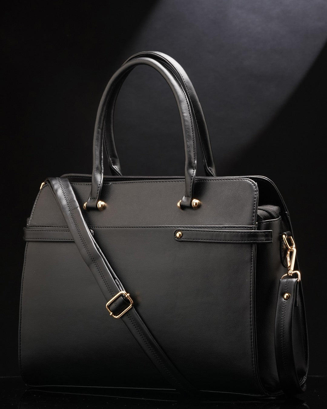 The Ample Laptop Tote Bag - Full Black