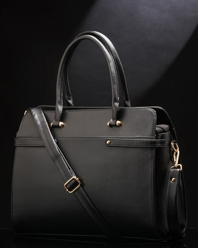 The Ample Laptop Tote Bag - Full Black