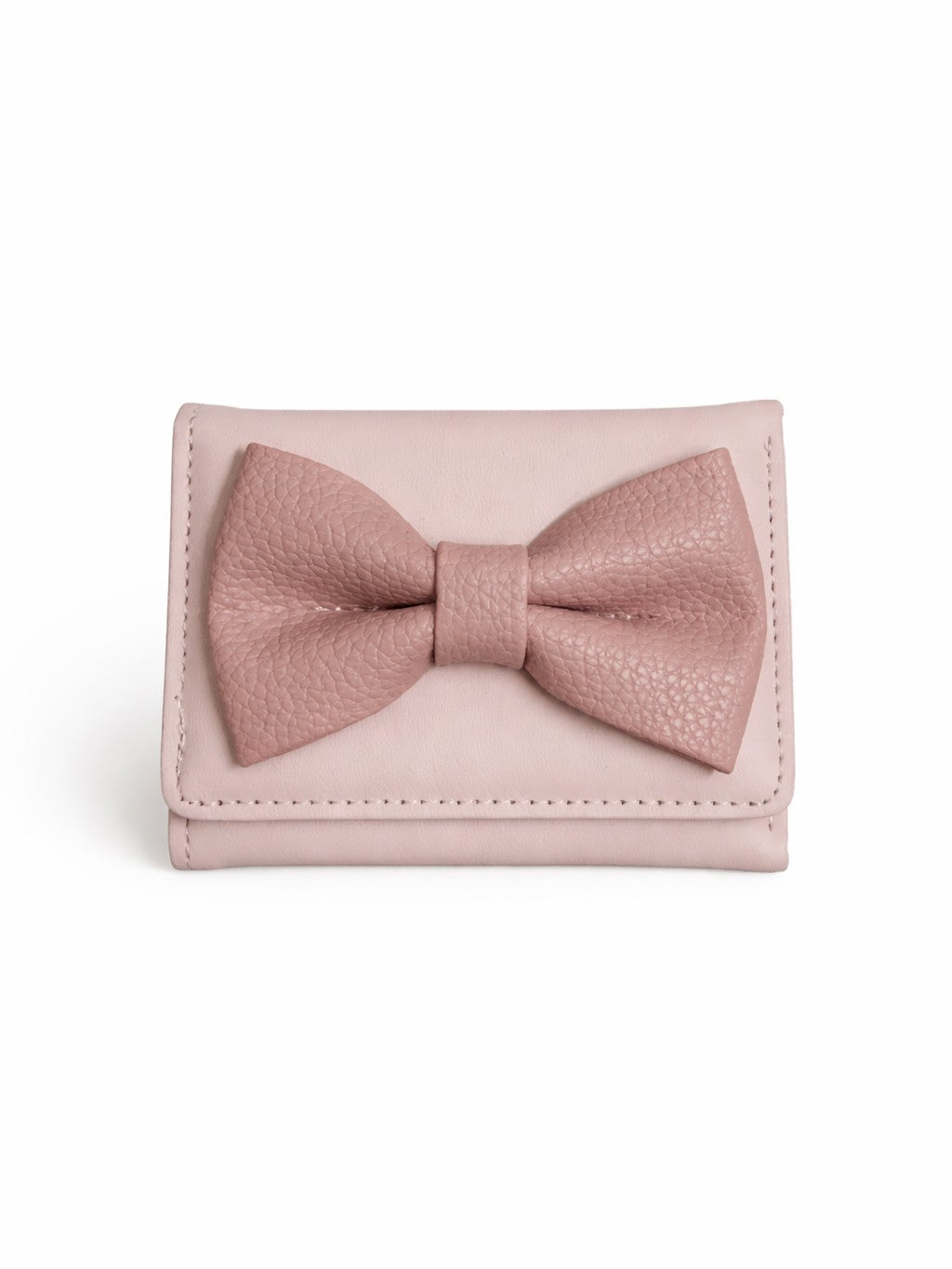 Korean Bow Mini Trifold Wallet - Pink
