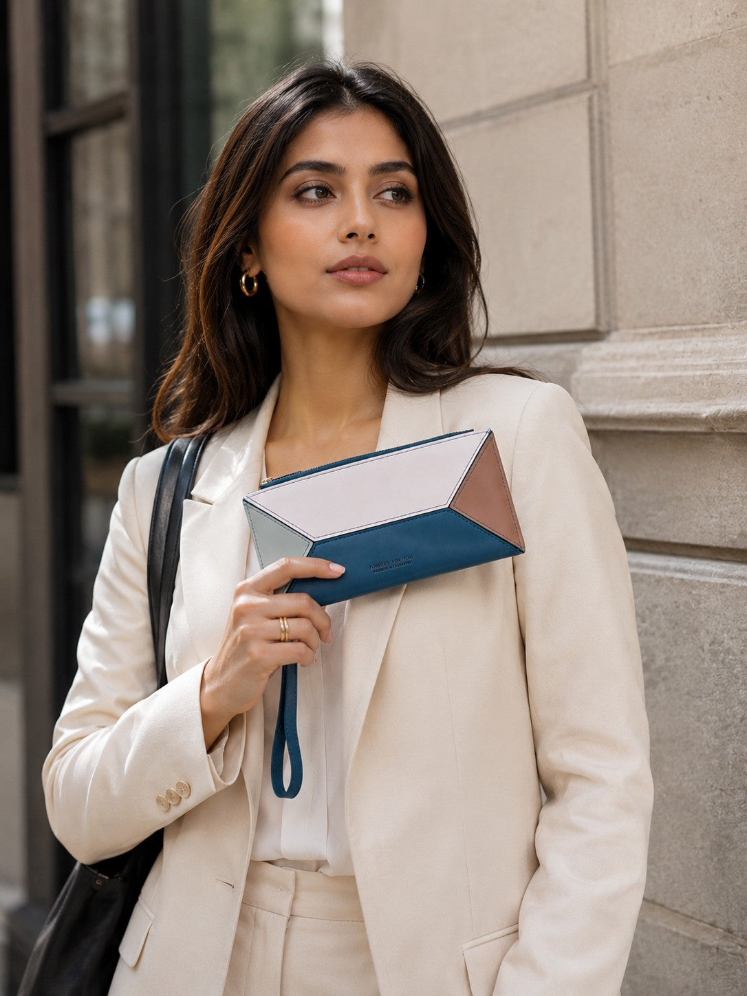 Geometric Twofold Wallet - Blue