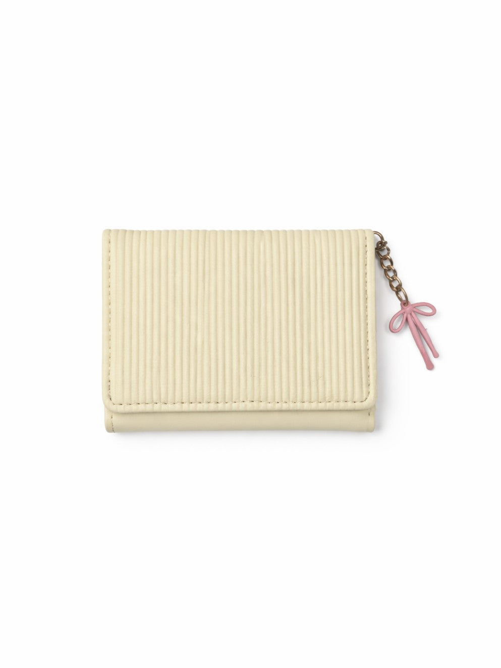 Vertical Stripe Mini Trifold Wallet - Yellow