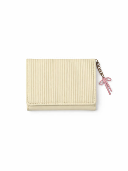 Vertical Stripe Mini Trifold Wallet - Yellow