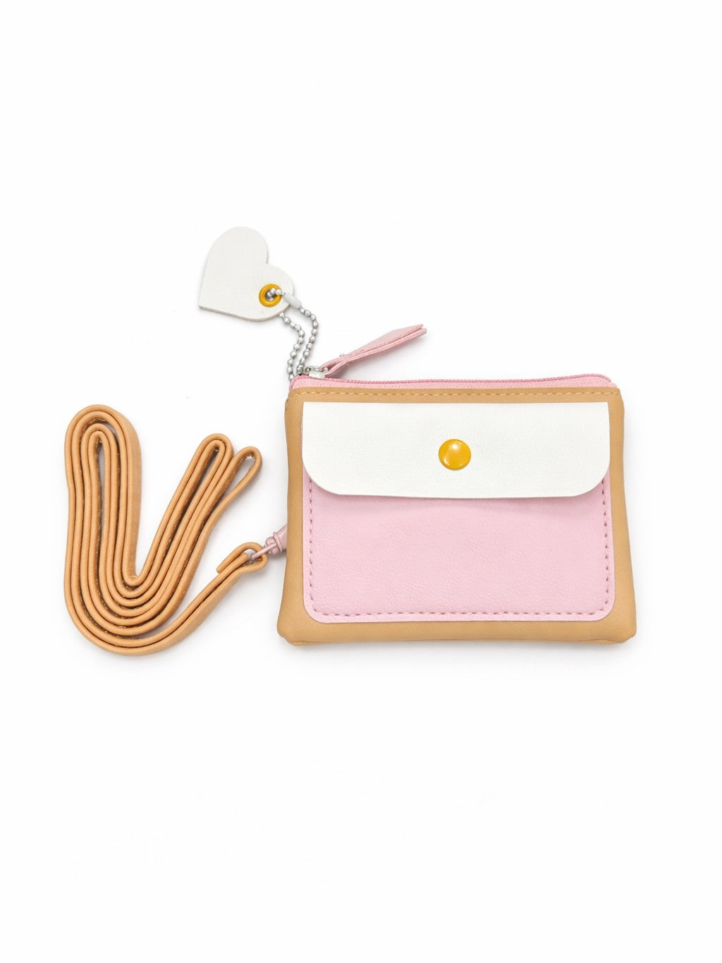 Pastel Pop Charm Mini Wallet - Apricot