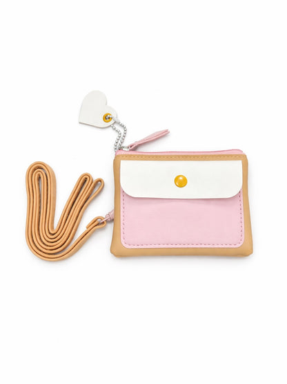 Pastel Pop Charm Mini Wallet - Apricot
