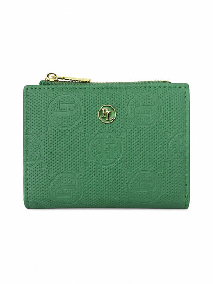 Green PL Embossed Twofold Medium Wallet