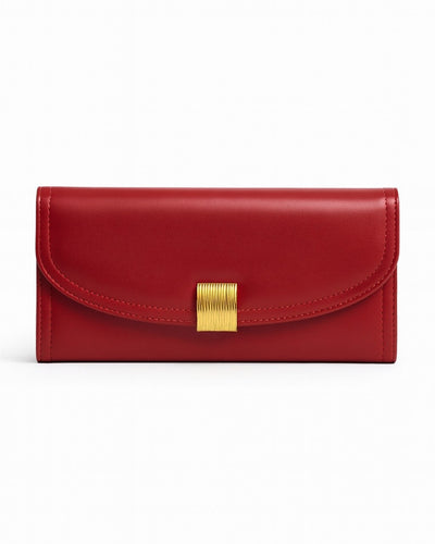Golden Buckle Trifold Wallet